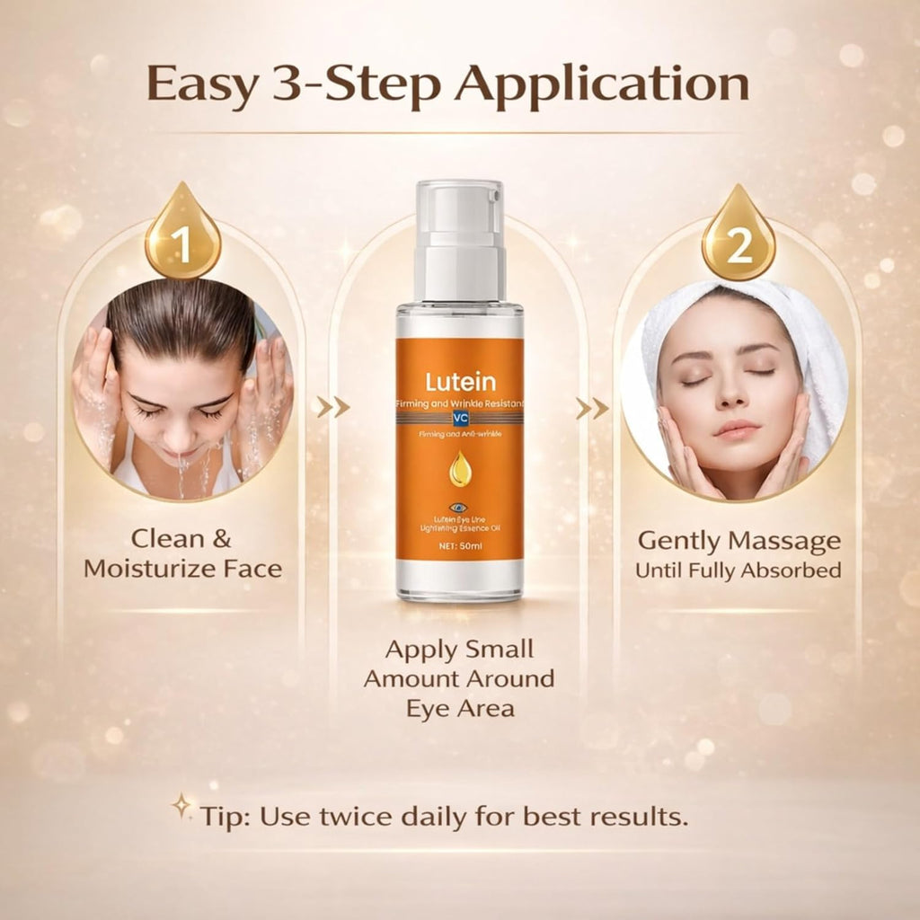 Lutein Firming and Wrinkle Resistant VC Eye Essence Oil – Moisturizing Serum for Eye Lines and Dark Circles(Buy 1 get 1 free) 100 ML