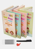 Sank Magic Practice Copybook Set – 4 Writing Books with Pen, Grip & 10 Refills for Kids