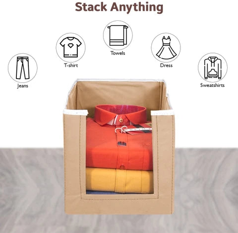 Shirt Stacker Closet Organizer (Pack of 3) – Foldable Non-Woven Clothing Organizer for Wardrobe Storage