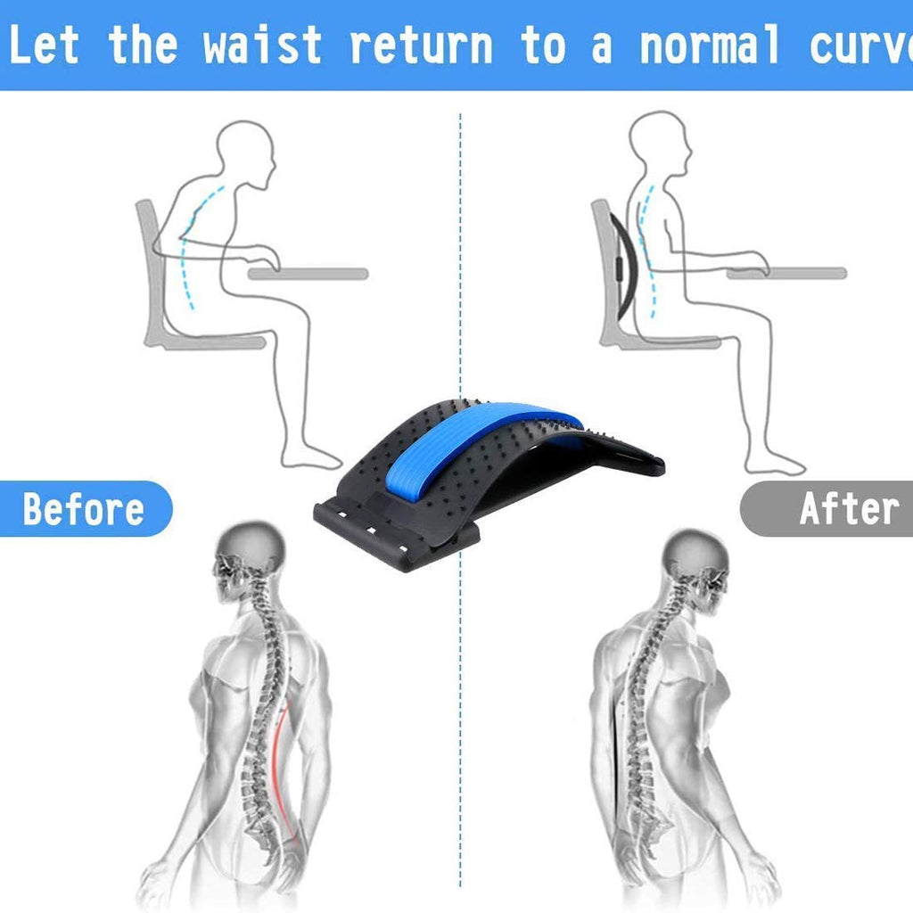 FlexiSpine™ Magic Back Stretcher – Multi-Level Back Pain Relief & Posture Corrector with Massage Support