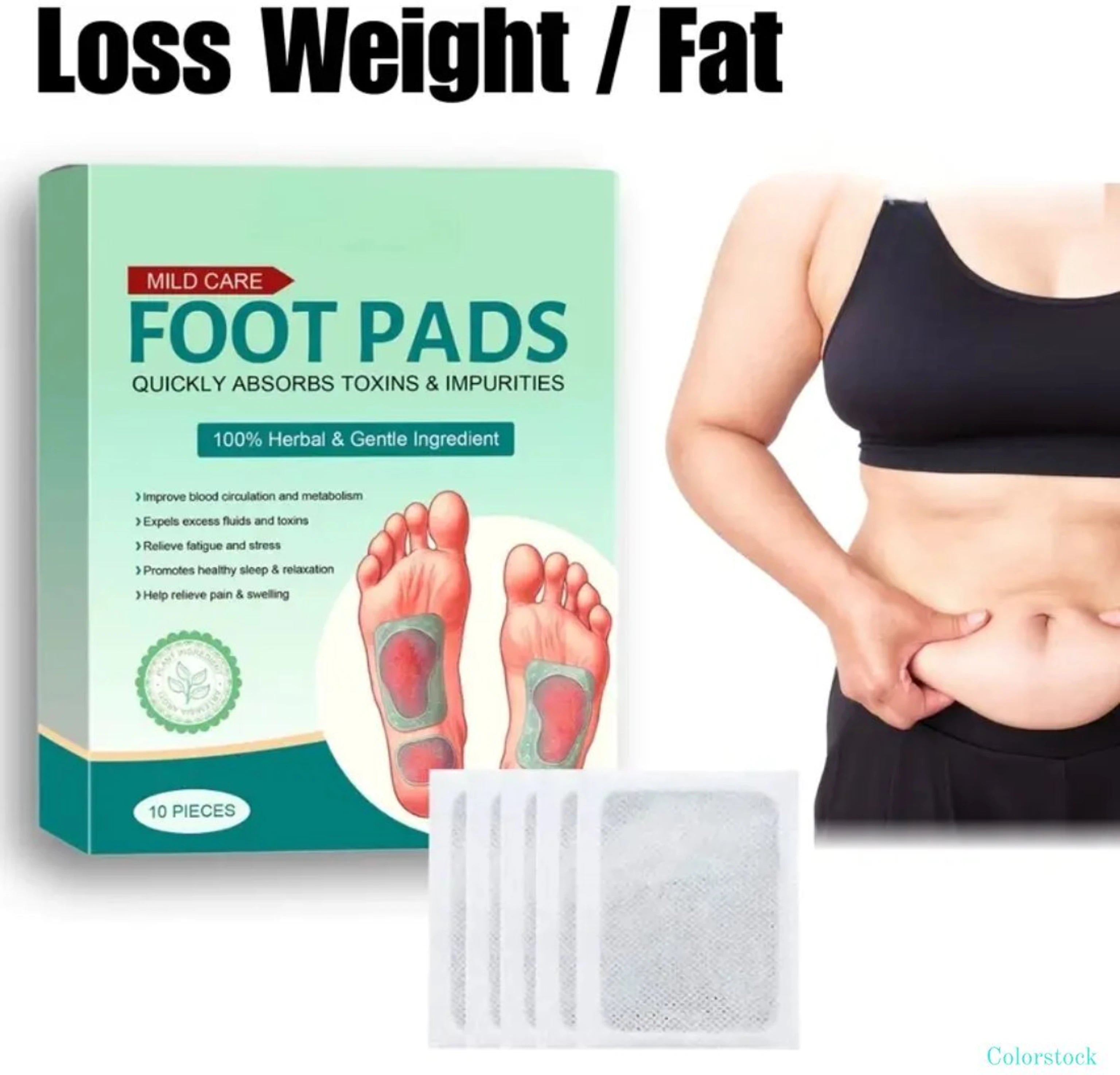 Herbal Detox Foot Pads (20 Patches) – Overnight Cleansing & Sleep Support Foot Patch for Women