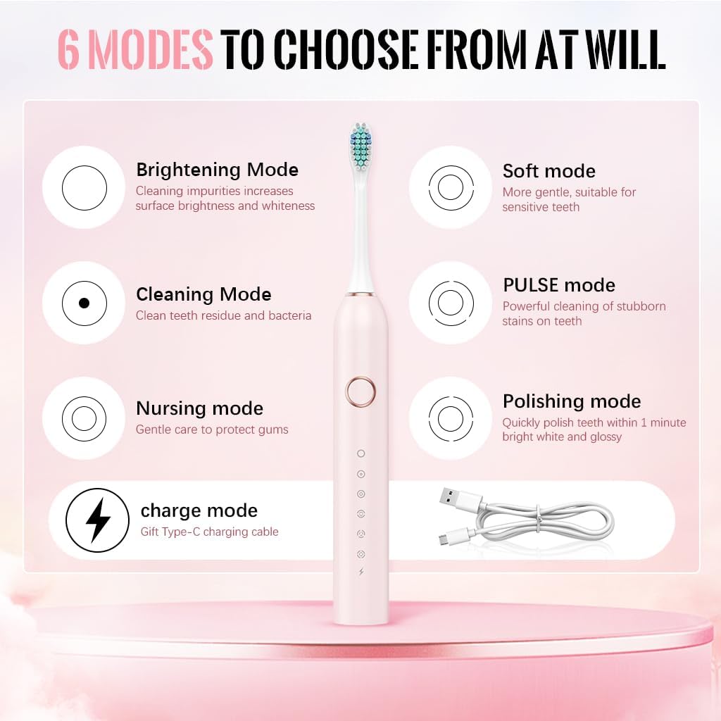 SmileNova™ Electric Toothbrush – Advanced Teeth & Gum Care Sonic Cleaning Brush