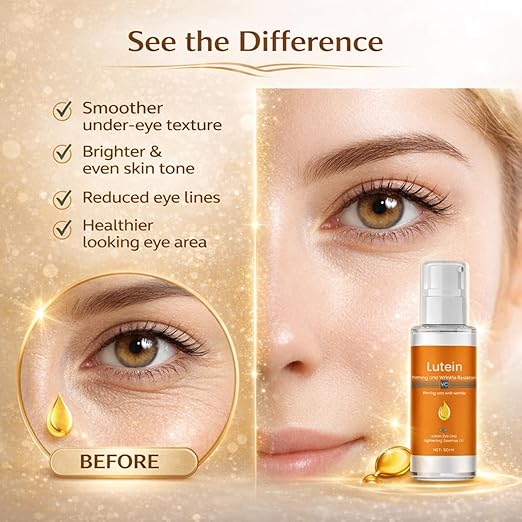 Lutein Firming and Wrinkle Resistant VC Eye Essence Oil – Moisturizing Serum for Eye Lines and Dark Circles(Buy 1 get 1 free) 100 ML